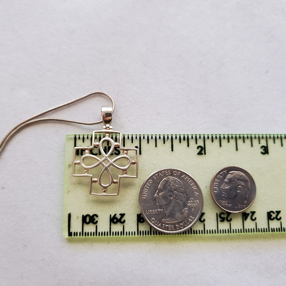 Sterling Open Filigree Cross Necklace ATI - Picture 12 of 15